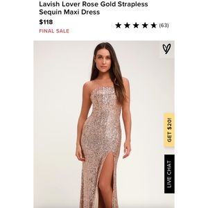 Lulus strapless sequin dress